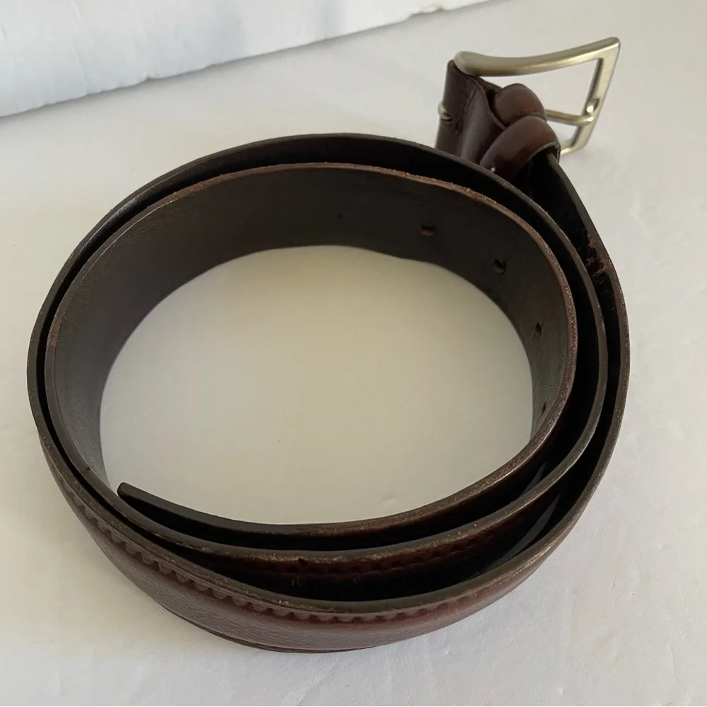Vera Pelle Belt Men’s 451/35 Brown‎ Leather Gold Buckle Hand Made In Italy 41”